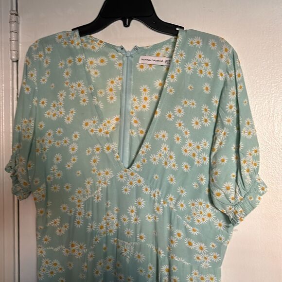Faithfull The Brand Mejia Zhoe Floral Daisy Midi Crepe Dress Blue US 8 - Picture 12 of 12
